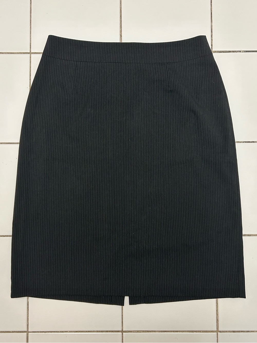Pinstripe pencil skirt - office goth fashion